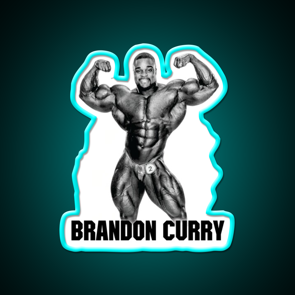 Brandon Curry Bodybuilder Gym Fitness Led Neon Sign Rgb Color - Size and dimension reference