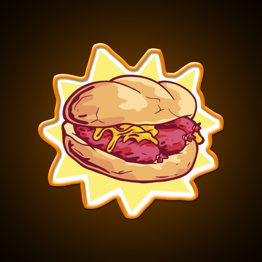 Bratwurst Fast Food Led Neon Sign For Burger Place Rgb Color