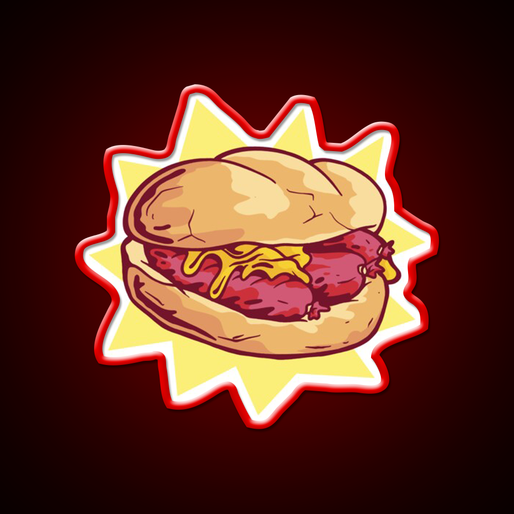 Bratwurst Fast Food Led Neon Sign For Burger Place Rgb Color