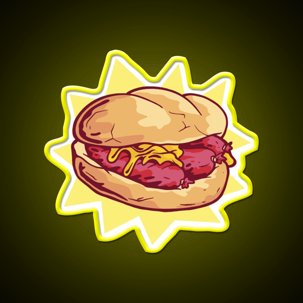 Bratwurst Fast Food Led Neon Sign For Burger Place Rgb Color