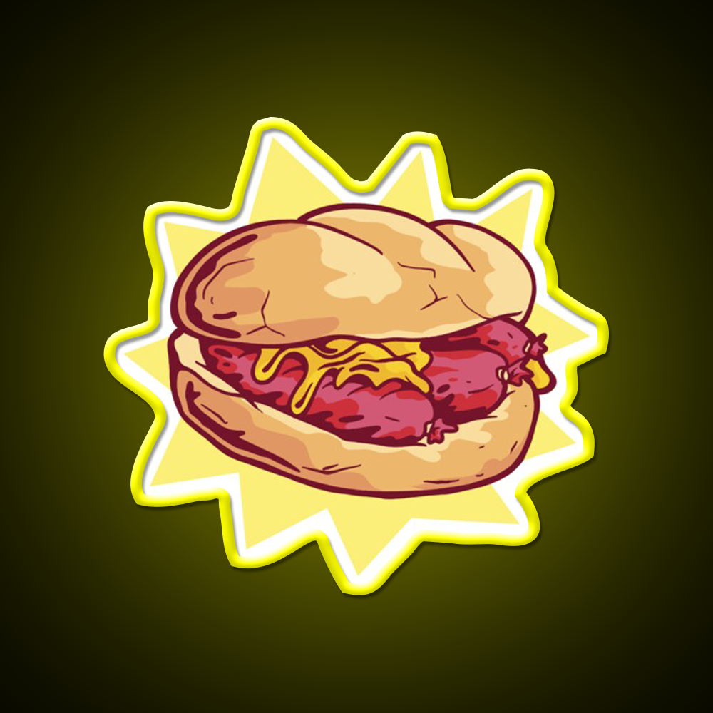 Bratwurst Fast Food Led Neon Sign For Burger Place Rgb Color