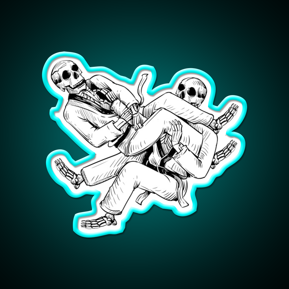 Brazilian Jiu Jitsu Skelett Armhebel Man Cave Bar Led Neon Sign