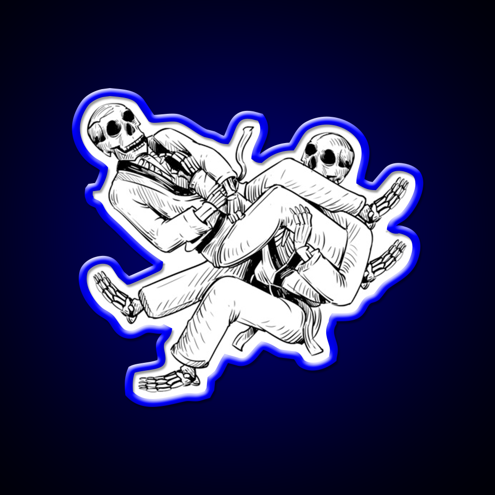 Brazilian Jiu Jitsu Skelett Armhebel Man Cave Bar Led Neon Sign