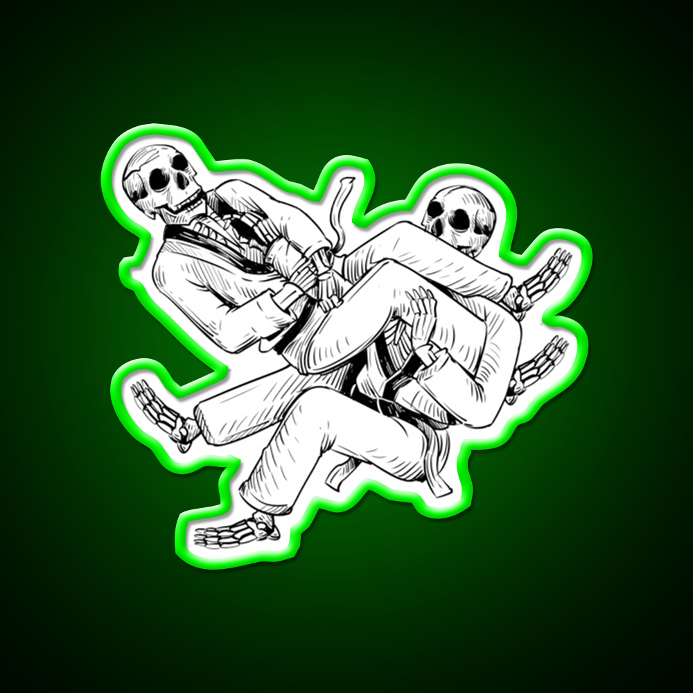Brazilian Jiu Jitsu Skelett Armhebel Man Cave Bar Led Neon Sign