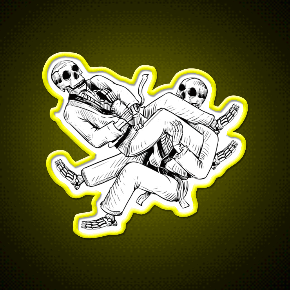 Brazilian Jiu Jitsu Skelett Armhebel Man Cave Bar Led Neon Sign