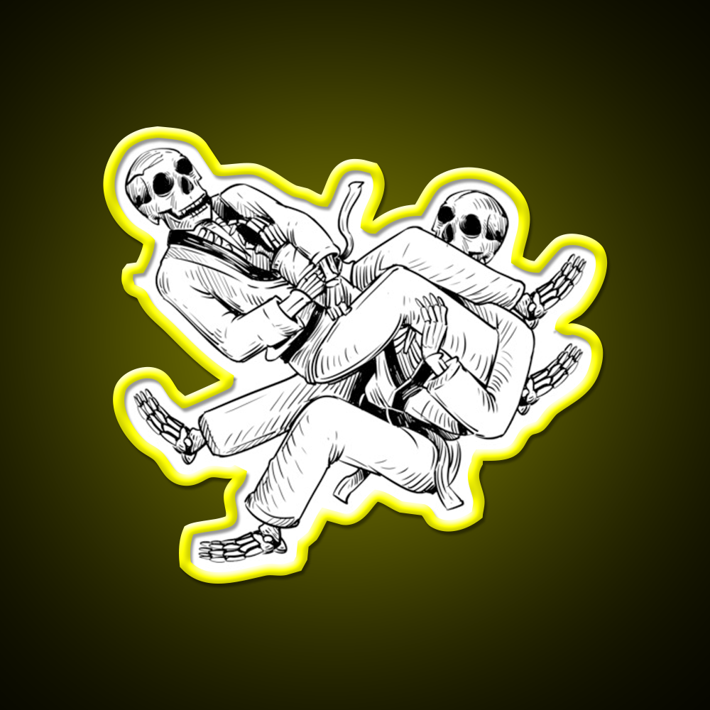 Brazilian Jiu Jitsu Skelett Armhebel Man Cave Bar Led Neon Sign