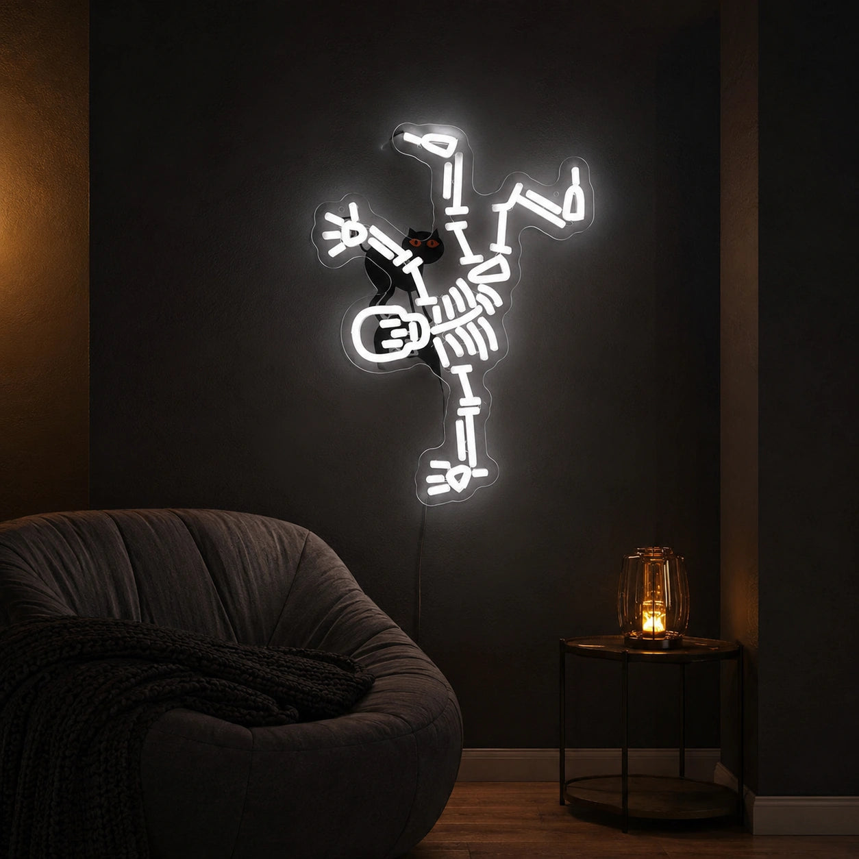 Breakdancing Skeleton LED Neon Sign size image
