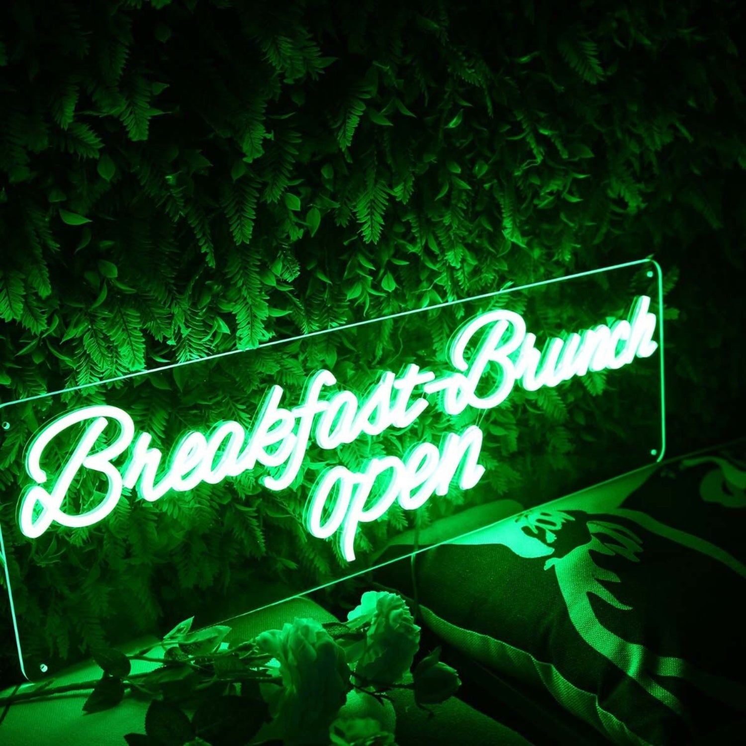 Breakfast Brunch Open Green Neon Sign | Shineneon
