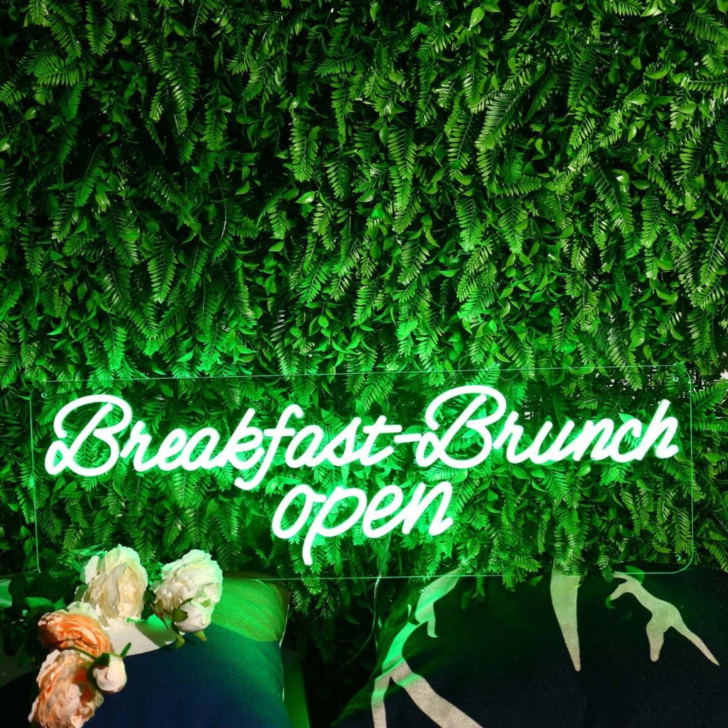 Breakfast Brunch Open Green Neon Sign | Shineneon