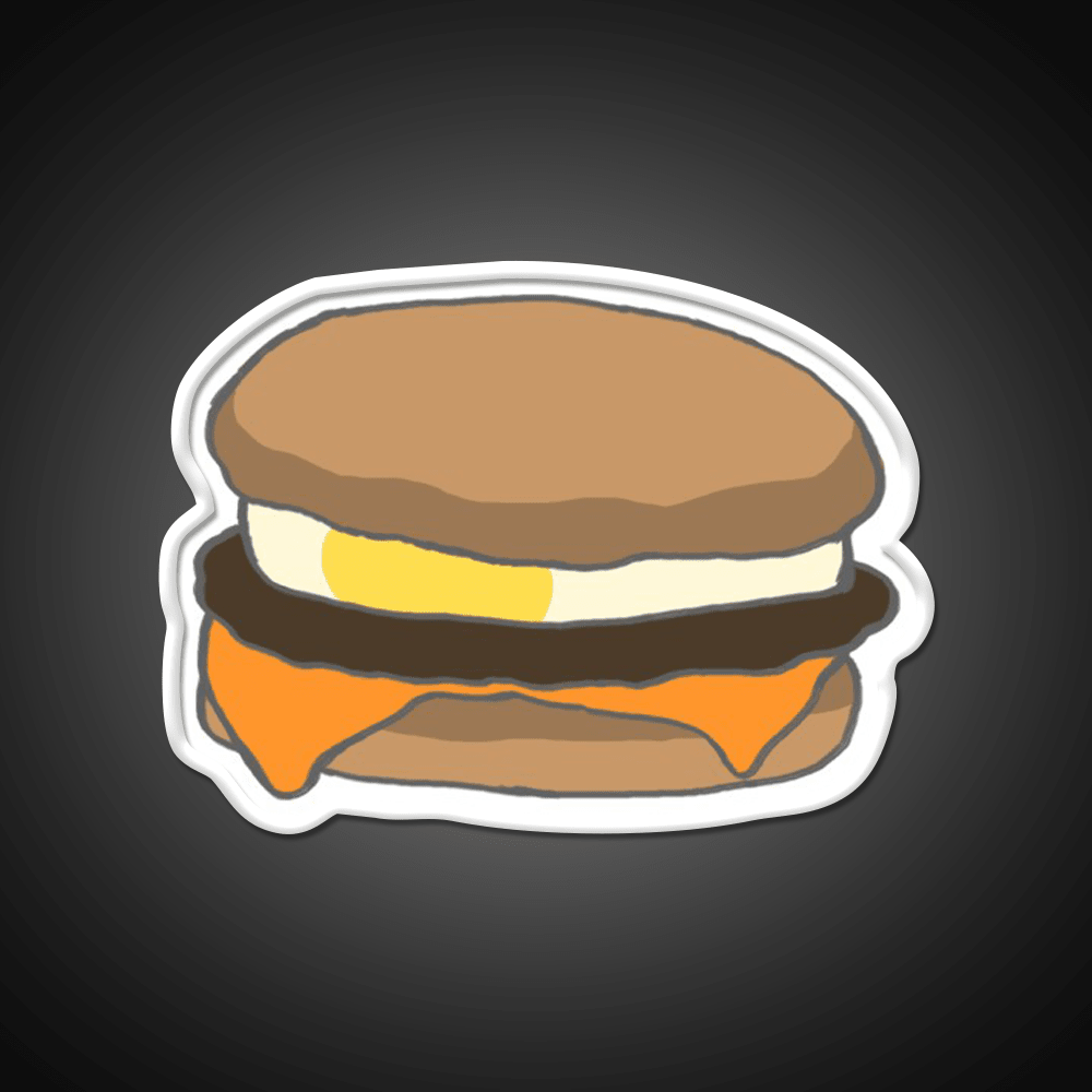 Breakfast Sandwich With Sausage Cheese Led Neon Sign For Burger Place Rgb Color - Shineneon