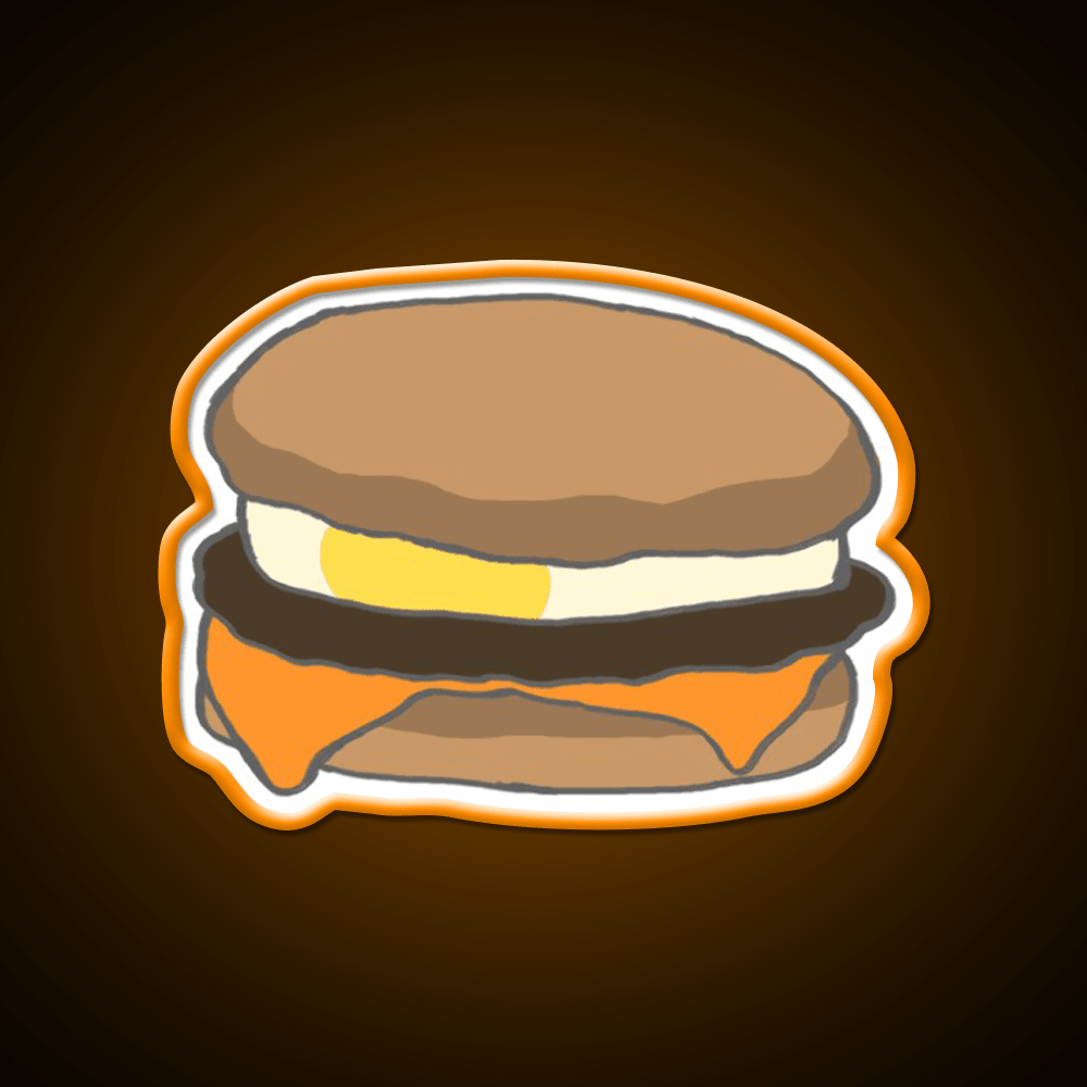 Breakfast Sandwich With Sausage Cheese Led Neon Sign For Burger Place Rgb Color - Shineneon