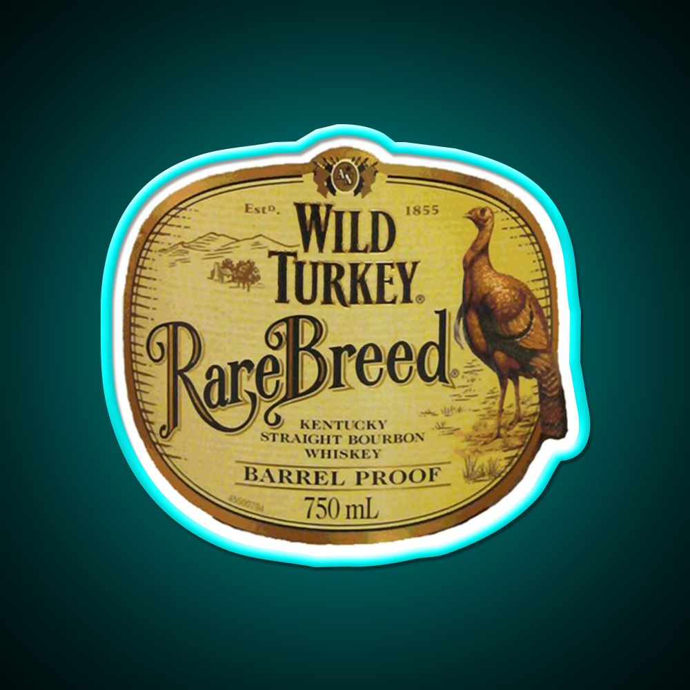 Breed Rare Classic Vintage Wild Turkey Whiskey Drink Bar Led Neon Sign Rgb Color