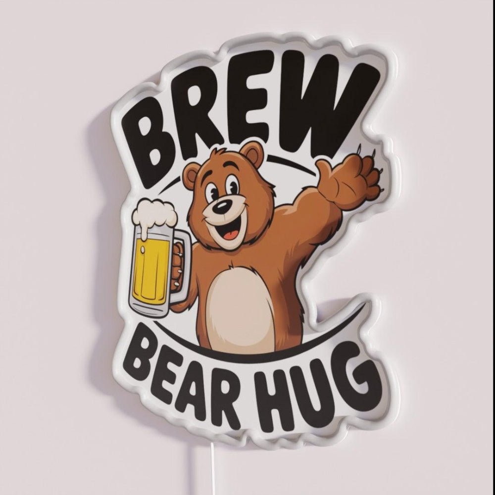 Brew Bear Hug Rgb Led Neon Sign - Shineneon