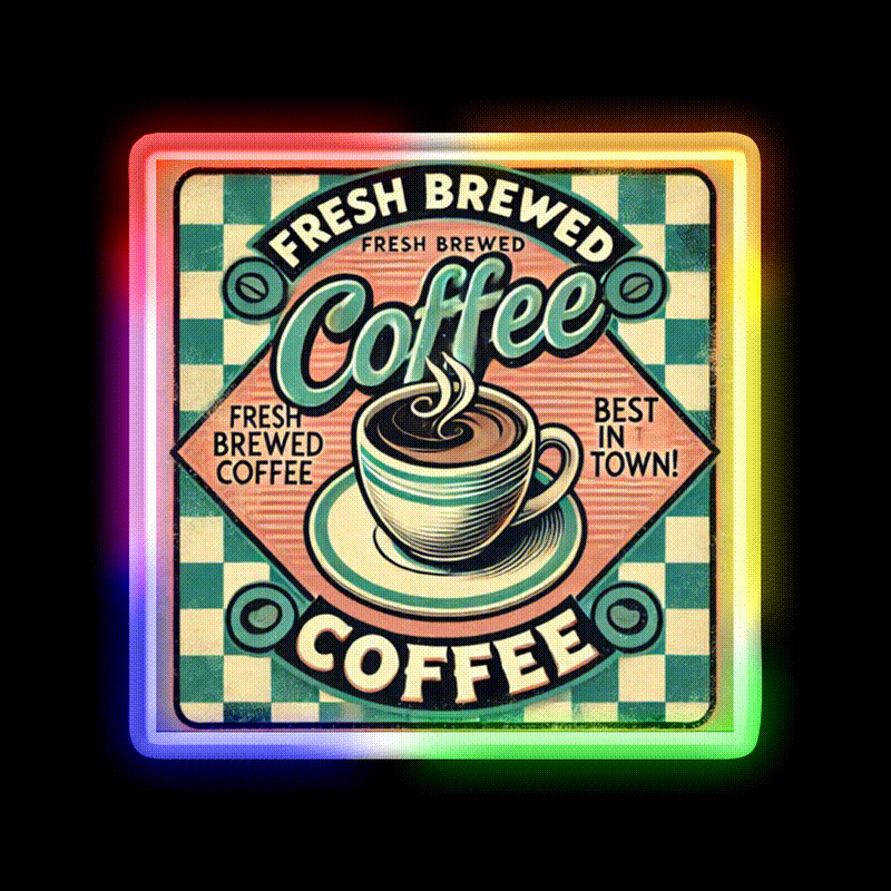 Brewed To Perfection Cafe Led Neon Sign Espresso Bar Art Rgb Color