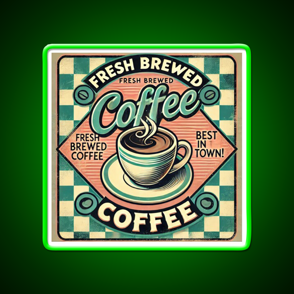 Brewed To Perfection Cafe Led Neon Sign Espresso Bar Art Rgb Color