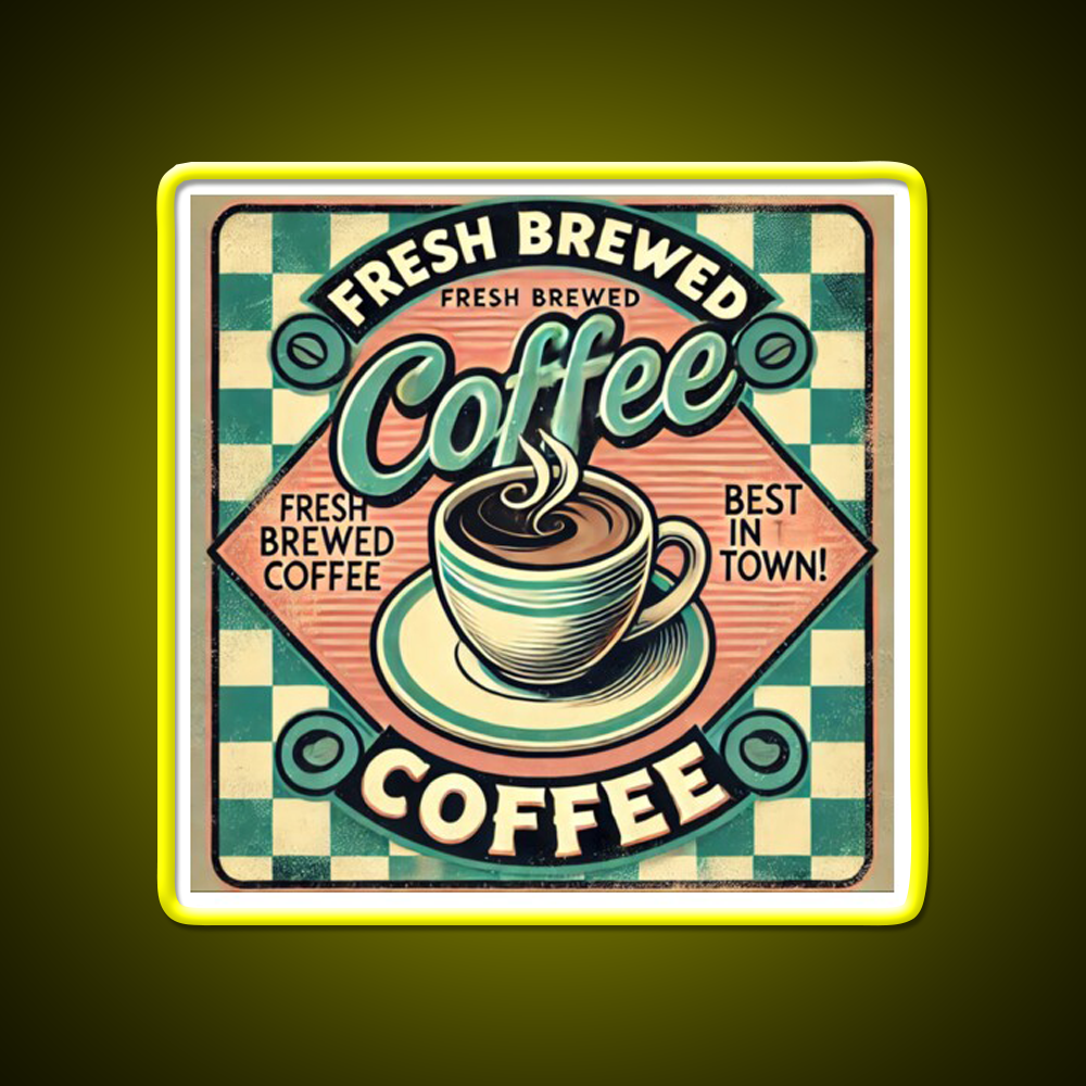 Brewed To Perfection Cafe Led Neon Sign Espresso Bar Art Rgb Color