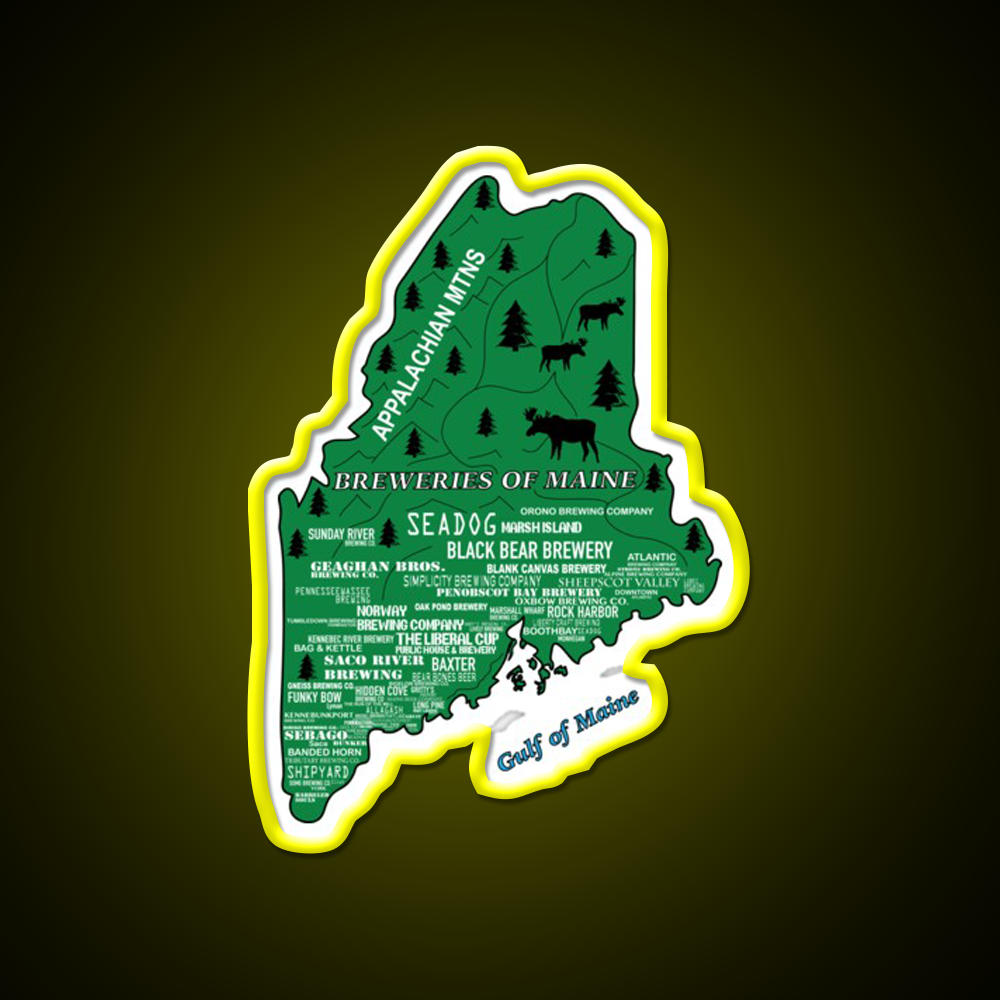 Breweries Of Maine Green Beer Bar Decor Led Neon Sign Rgb Color - LED neon sign view 7