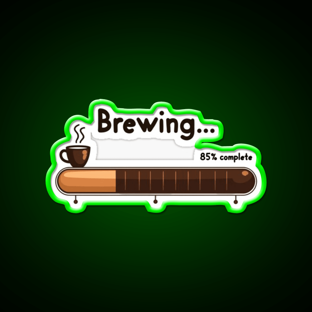 Brewing 85 Persent Complete Cafe Led Neon Sign Espresso Bar Art Rgb Color - Shineneon