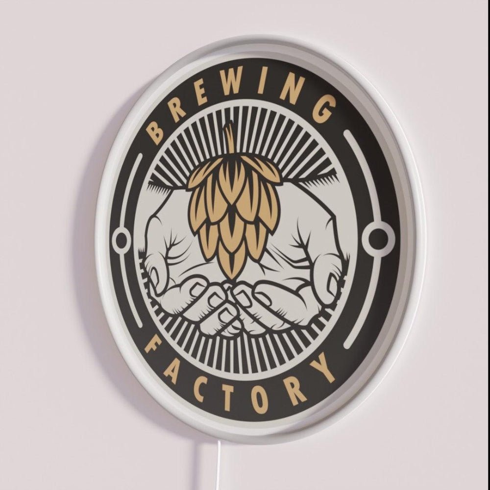Brewing Factory Mascot Illustration Rgb Led Neon Sign - Shineneon