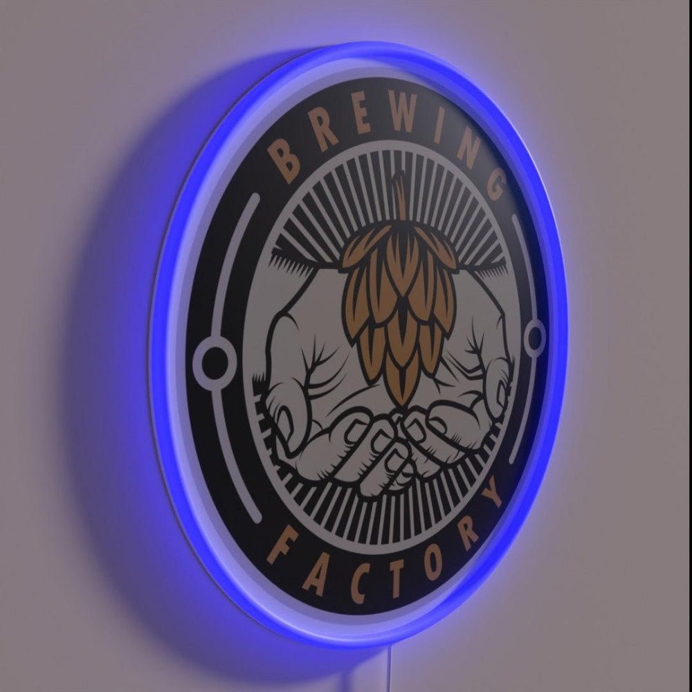 Brewing Factory Mascot Illustration Rgb Led Neon Sign - Shineneon