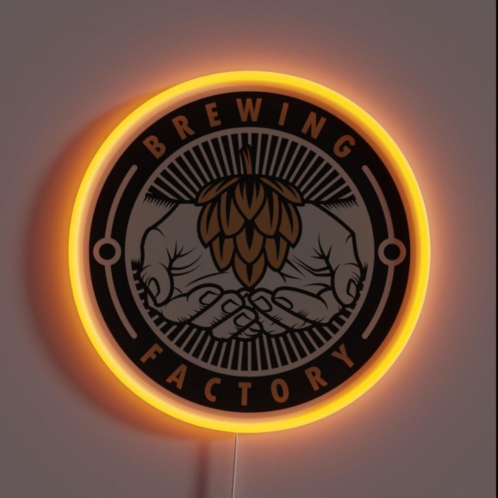 Brewing Factory Mascot Illustration Rgb Led Neon Sign - Shineneon