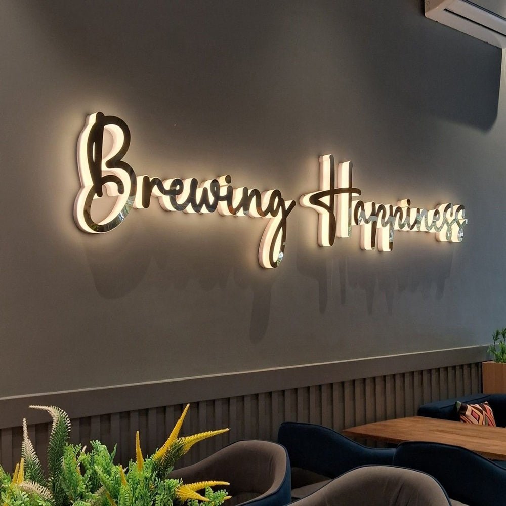 Brewing Happiness 3D Backlit Channel Letters Led Light Sign - Shineneon