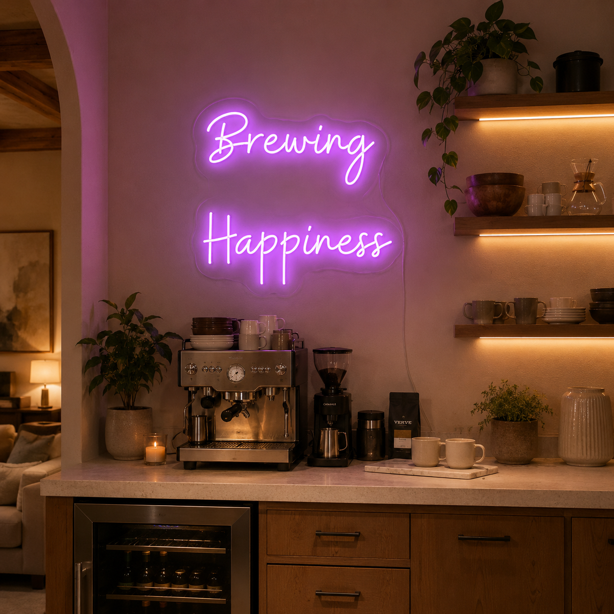 Brewing Happiness LED Neon Sign - 02 High-Converting Product Image