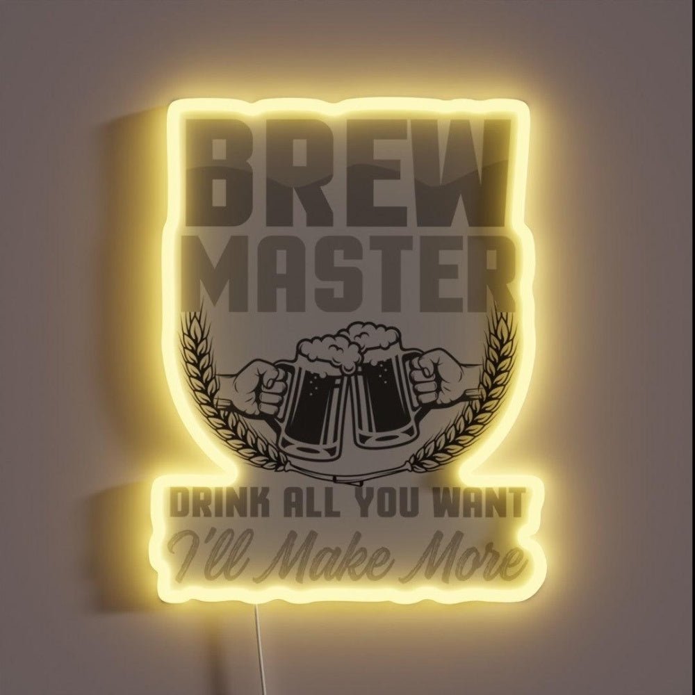 Brewmaster Drink Up I Make More Beer Brewer Rgb Led Neon Sign - Shineneon