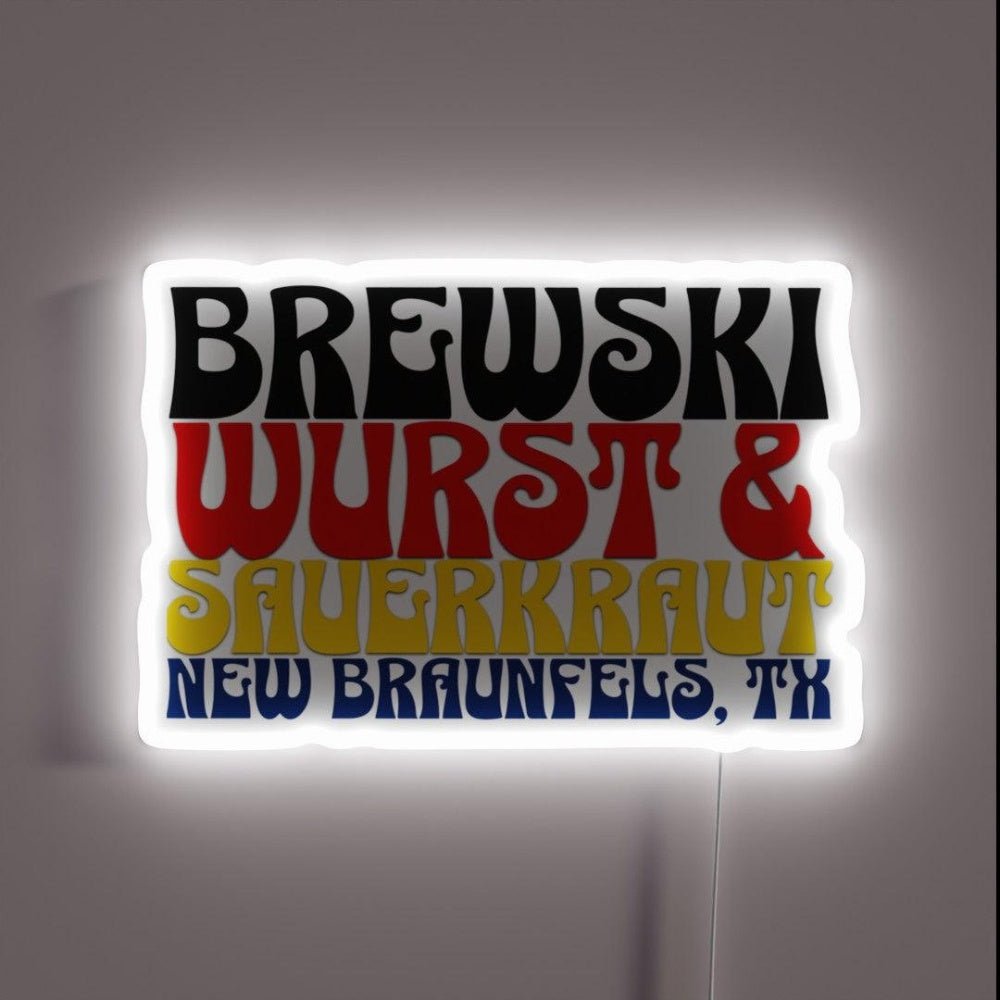 Brewski Wurst And Sauerkraut New Braunfels Tx Rgb Led Neon Sign - Shineneon