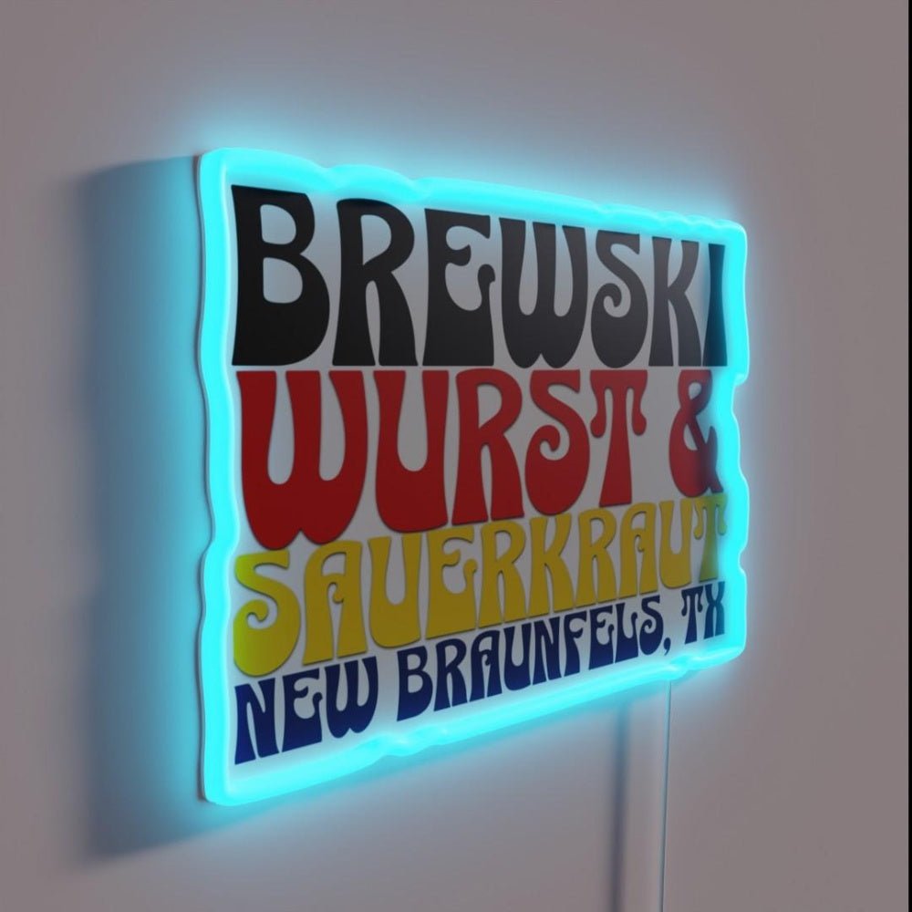 Brewski Wurst And Sauerkraut New Braunfels Tx Rgb Led Neon Sign - Shineneon