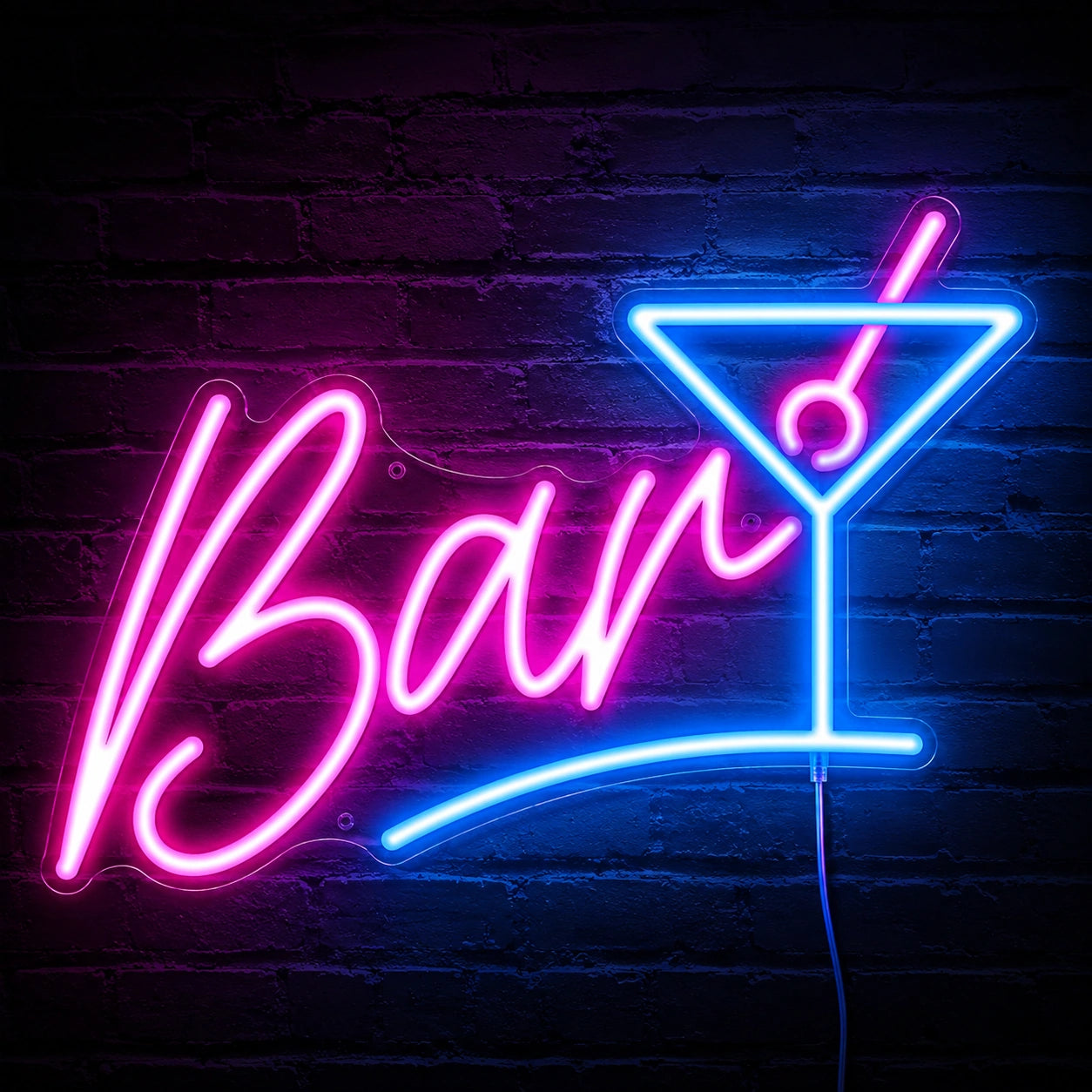 Brick Martini Bar Neon Sign Wall Art LED Neon Sign high-converting product image