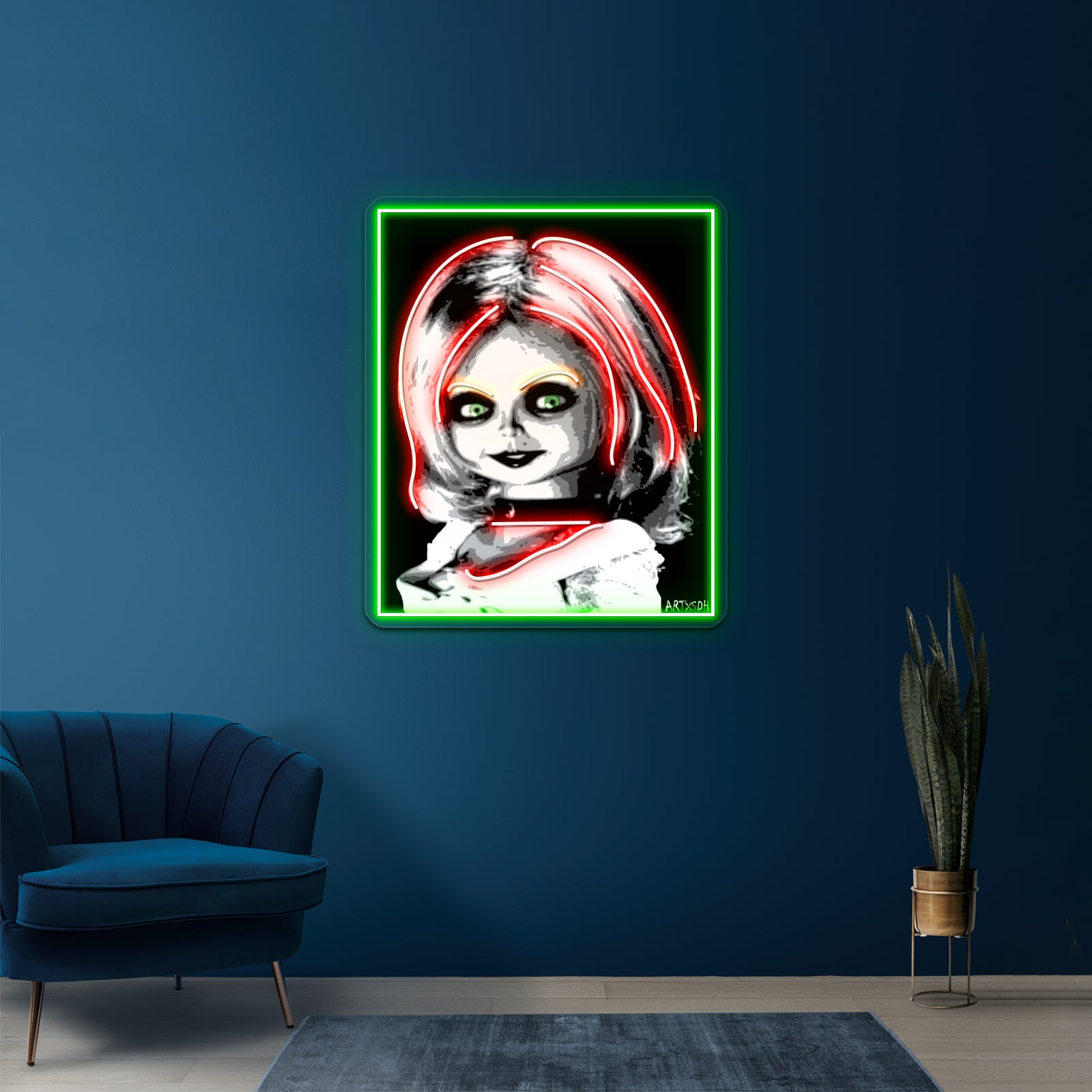 Bride Of Chucky Artwork Led Neon Sign | Shineneon