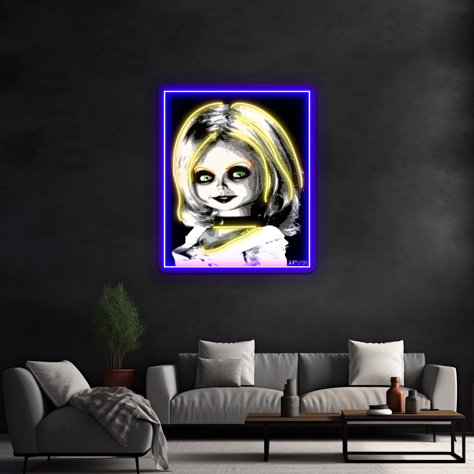 Bride Of Chucky Artwork Led Neon Sign | Shineneon