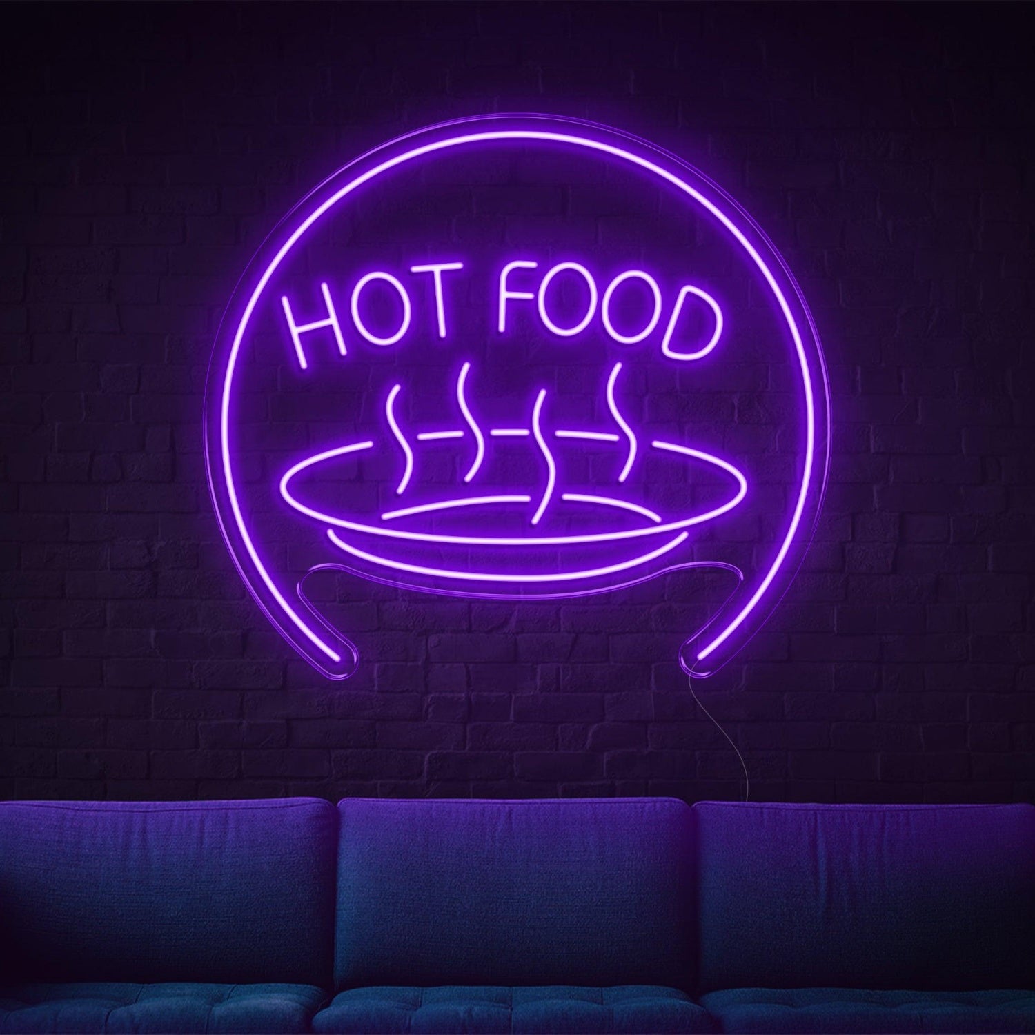 Bright Blue Hot Food With Steam Led Neon Sign For Restaurant Home Decor | Shineneon