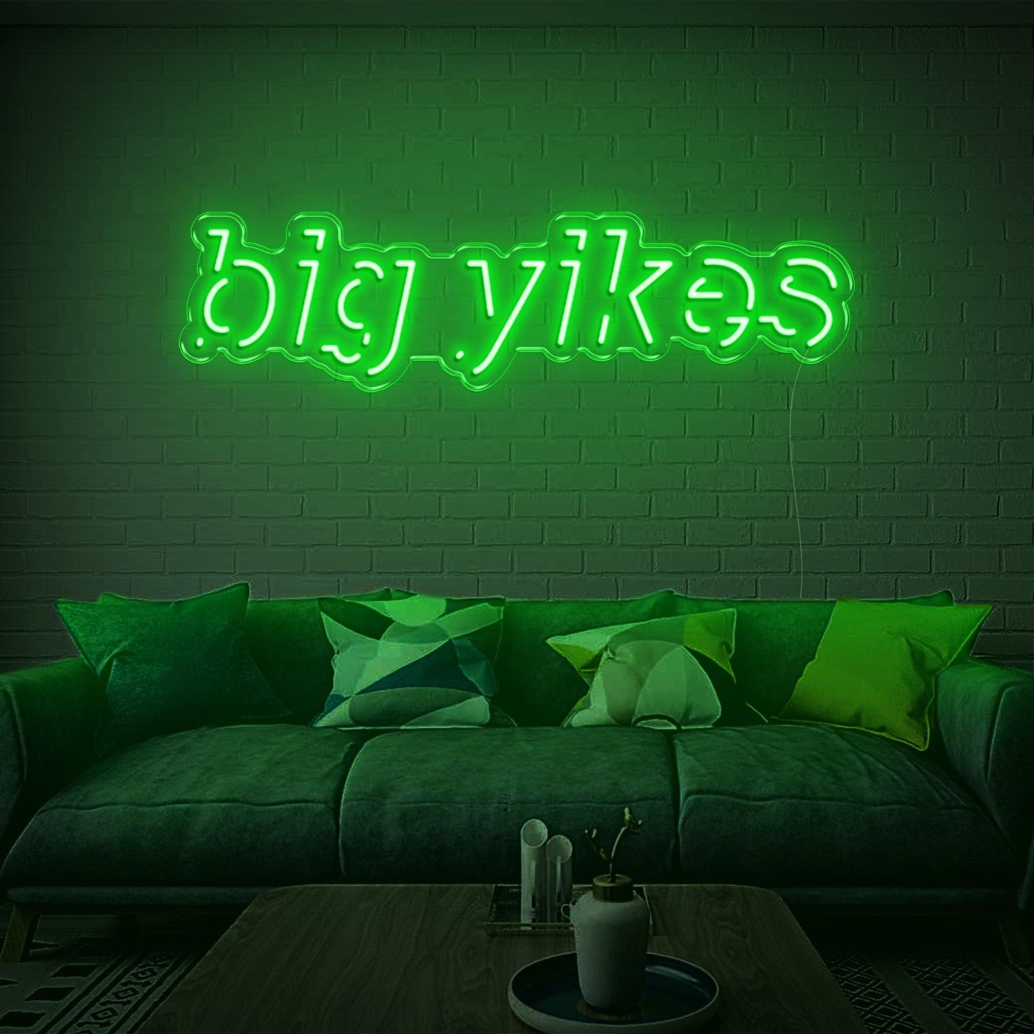 Bright Green Big Yikes Led Neon Sign For Home Decor | Shineneon