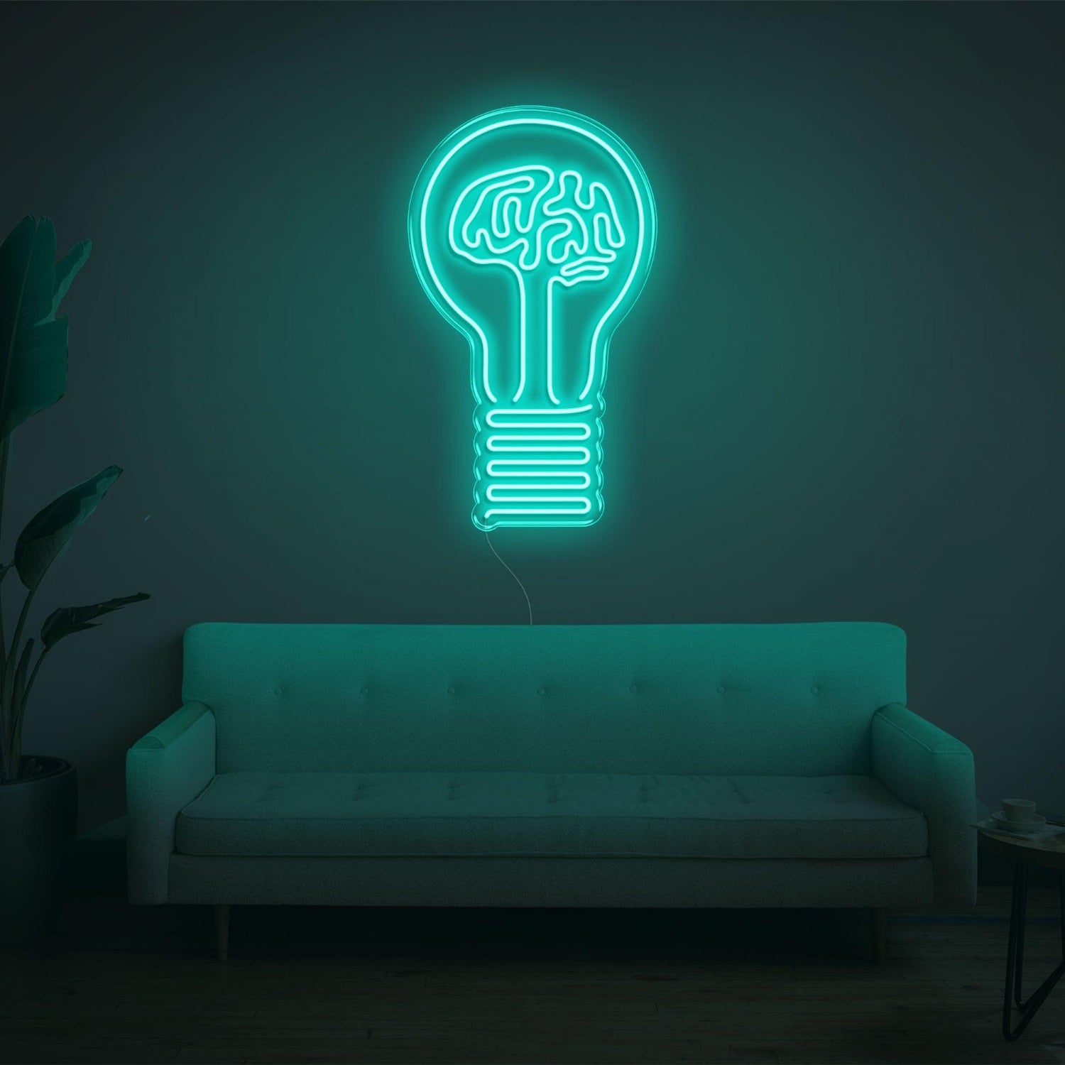 Bright Green Bulb Brain Led Neon Sign For Modern Indoor Decor | Shineneon