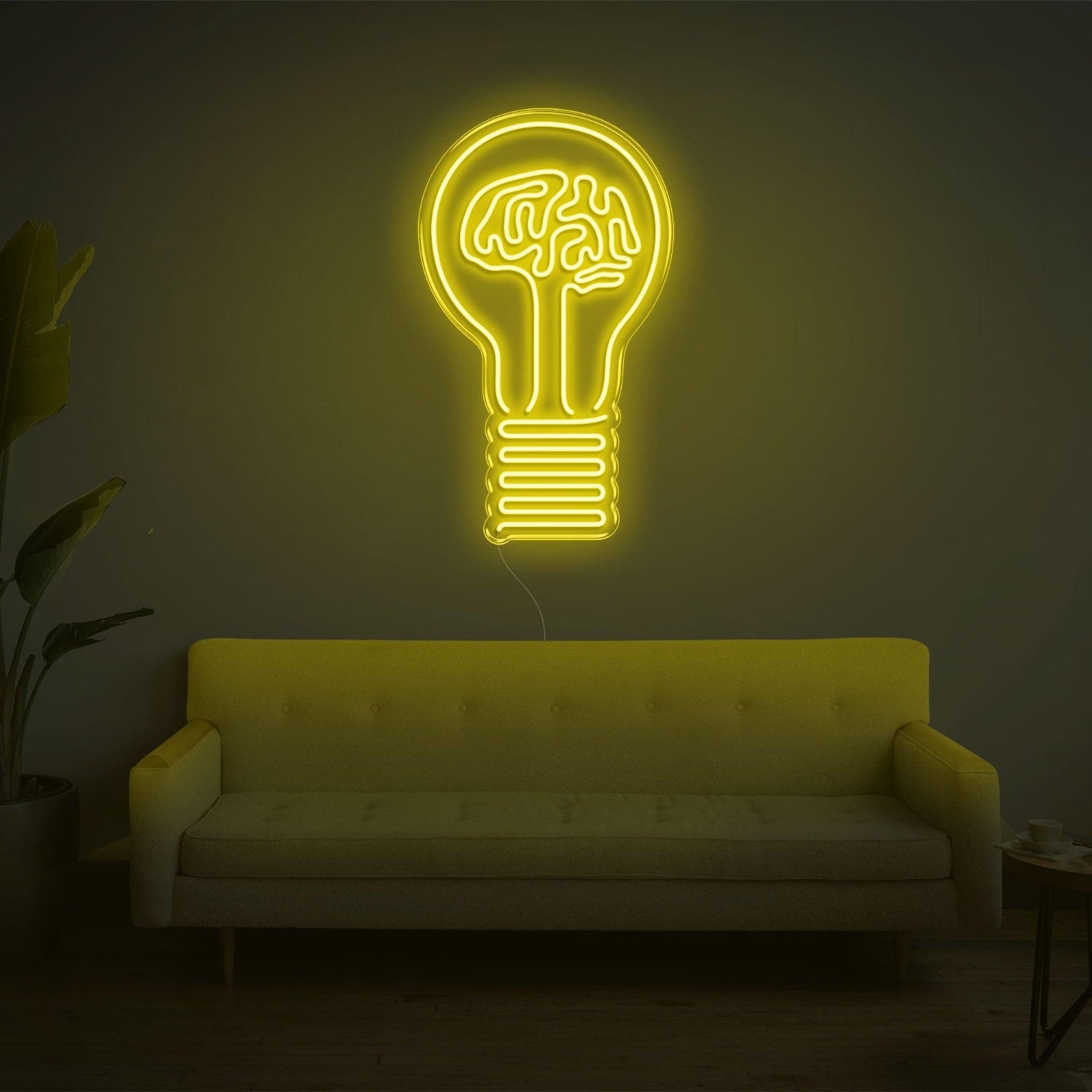 Bright Green Bulb Brain Led Neon Sign For Modern Indoor Decor | Shineneon