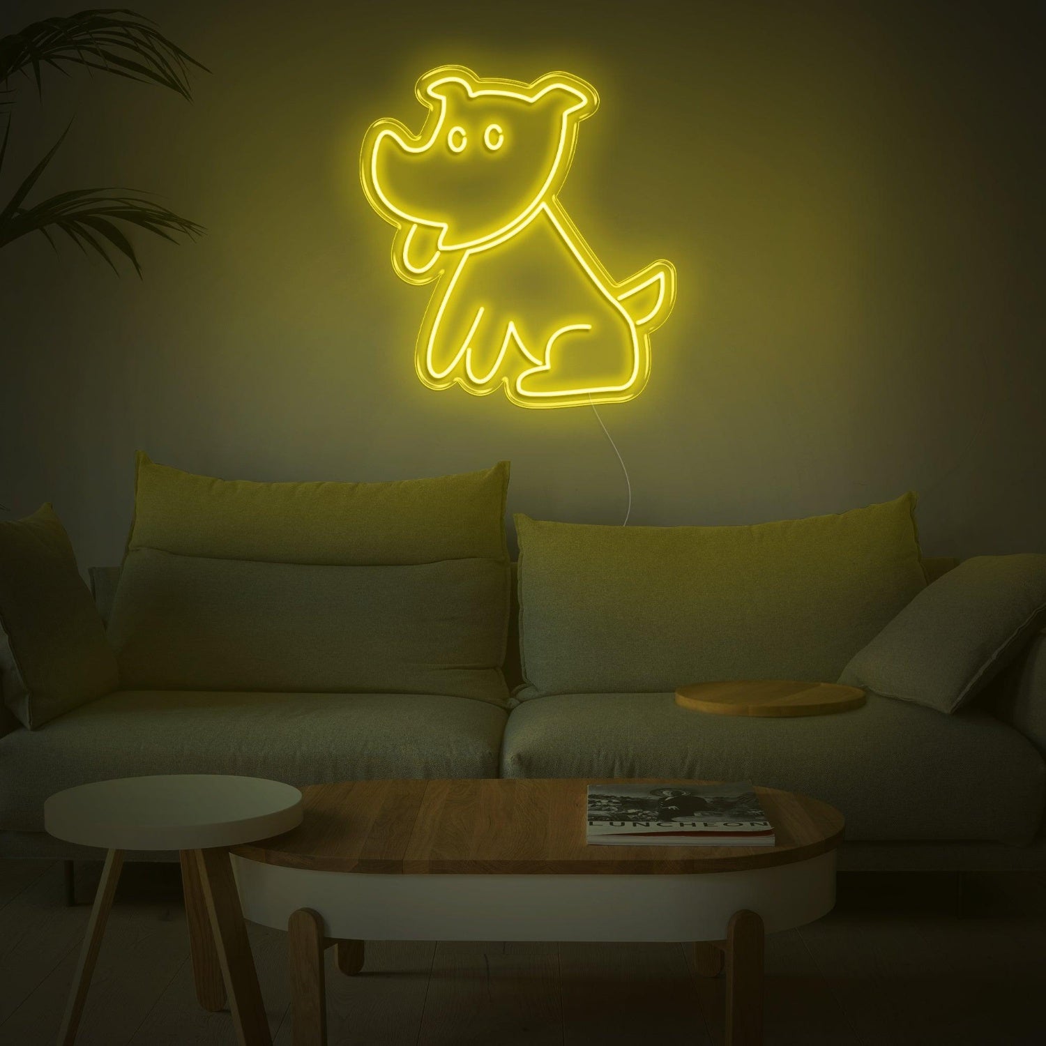 Bright Green Cartoon Puppy Led Neon Sign For Indoor Home Decor | Shineneon