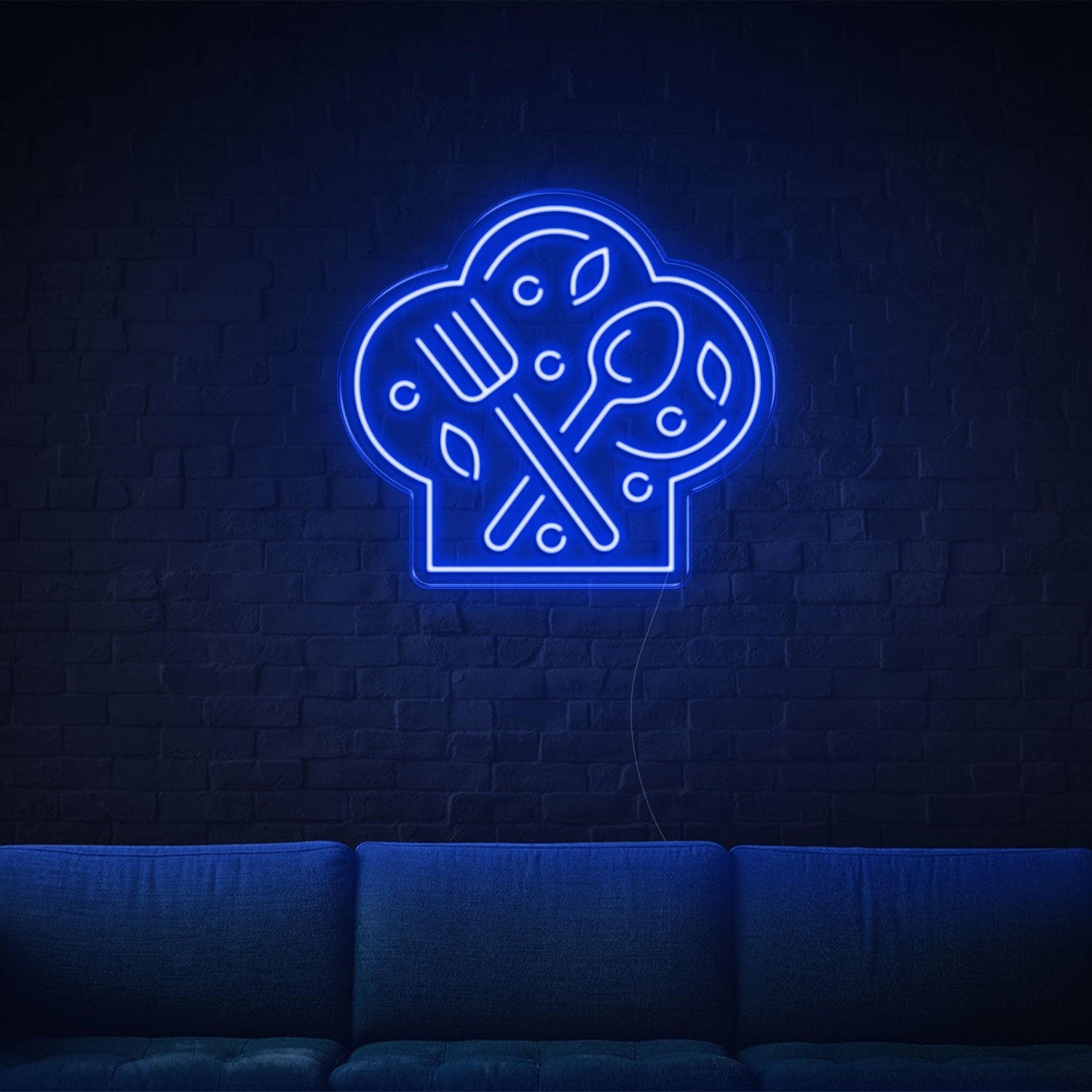 Bright Green Chef Hat With Fork Spoon Led Neon Sign For Restaurant Decor | Shineneon