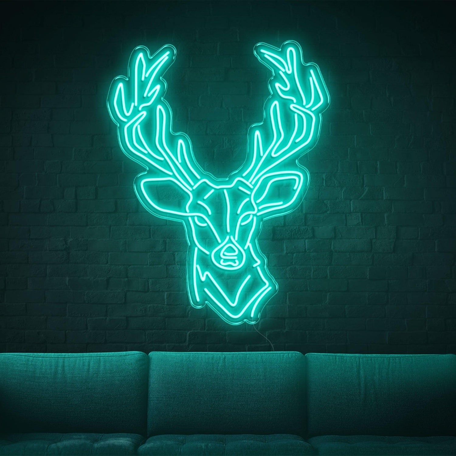 Bright Green Deer Head Led Neon Sign For Modern Home Bar Cafe Decor | Shineneon