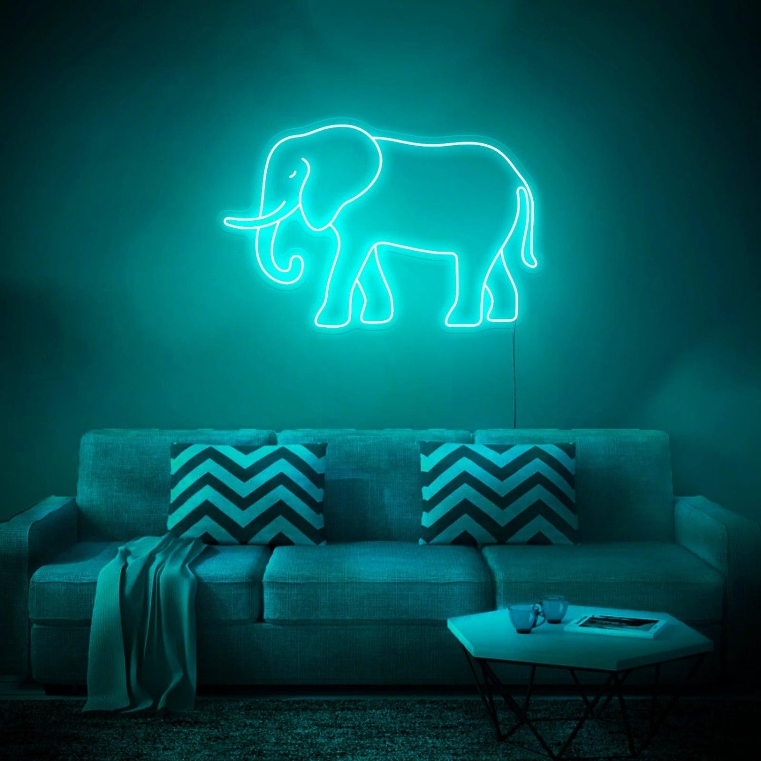 Bright Green Elephant Led Neon Sign For Living Room Wall Art | Shineneon