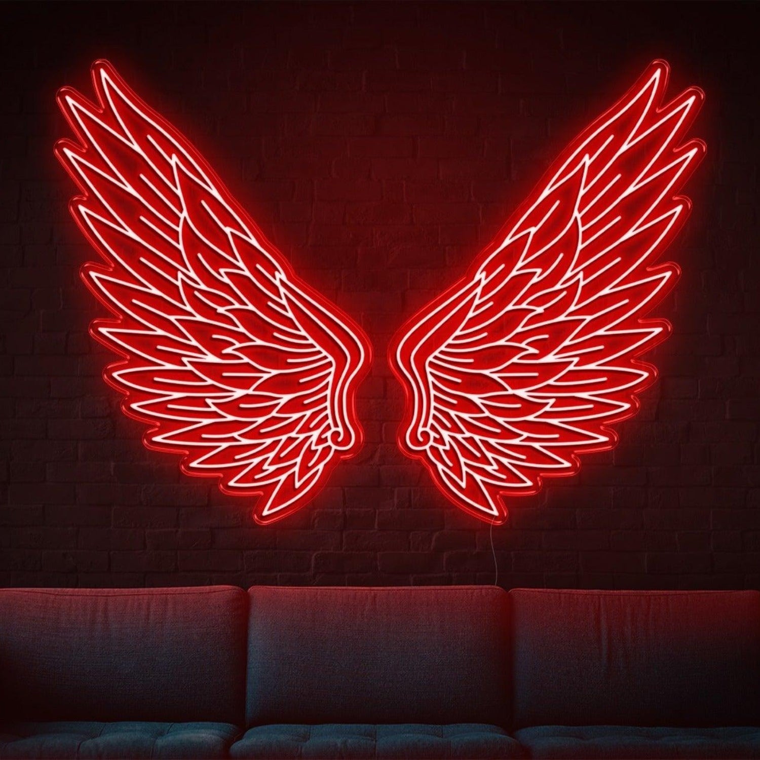 Bright Green Feathered Angel Wings Led Neon Sign For Home | Shineneon