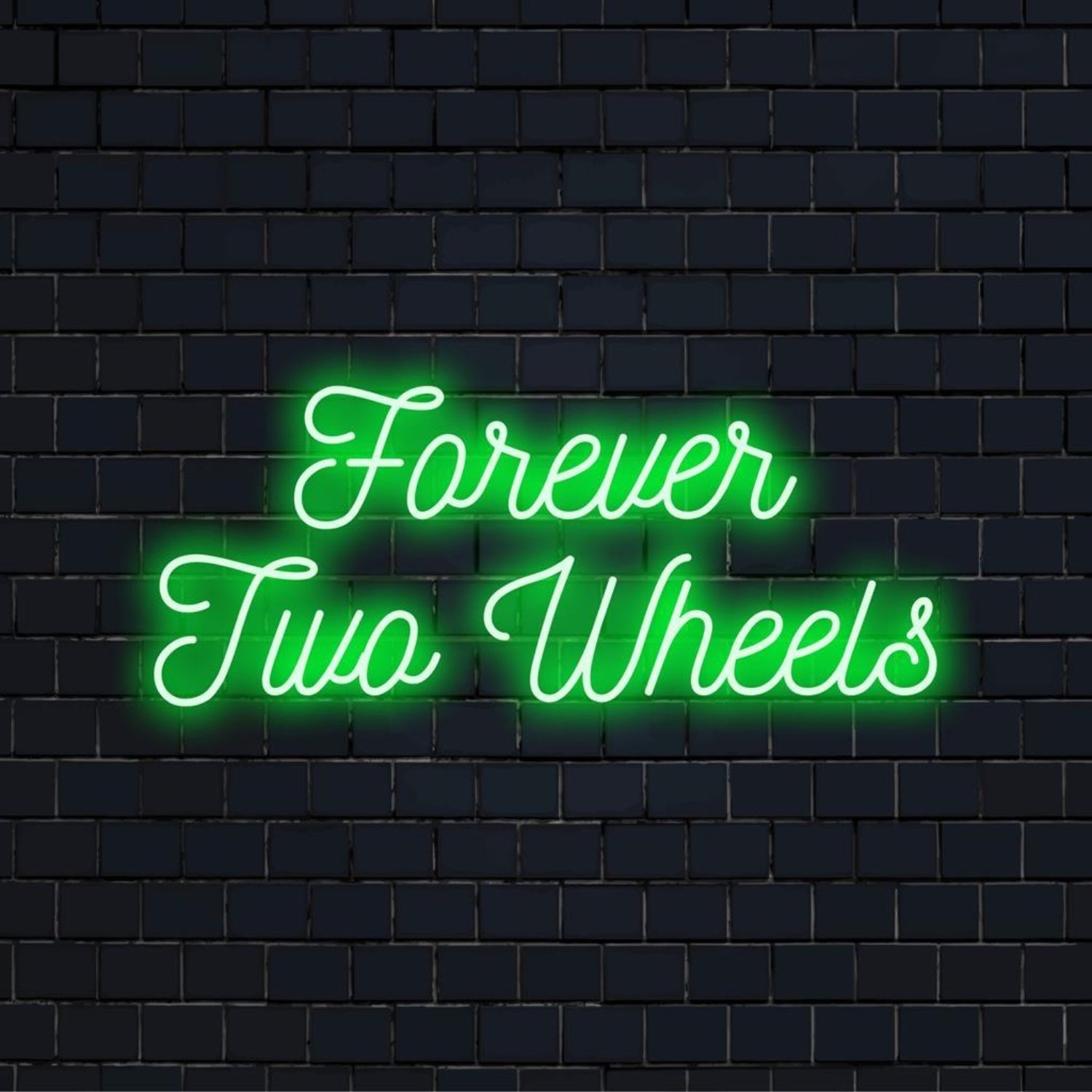 Bright Green Forever Two Wheels Led Neon Sign For Garage Bike Cafe Decor | Shineneon