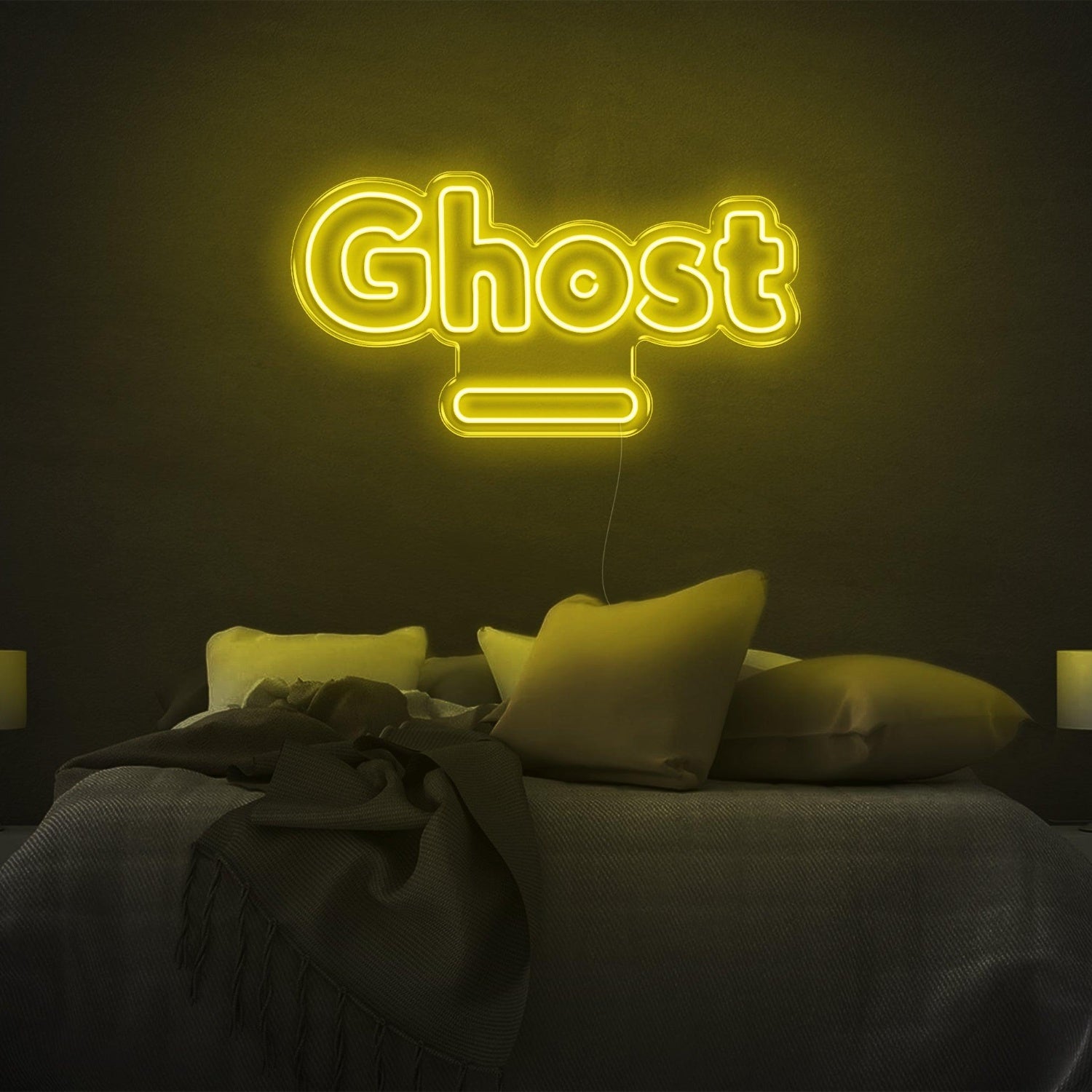 Bright Green Ghost Cartoon-Style Led Neon Sign For Bedroom Decor | Shineneon