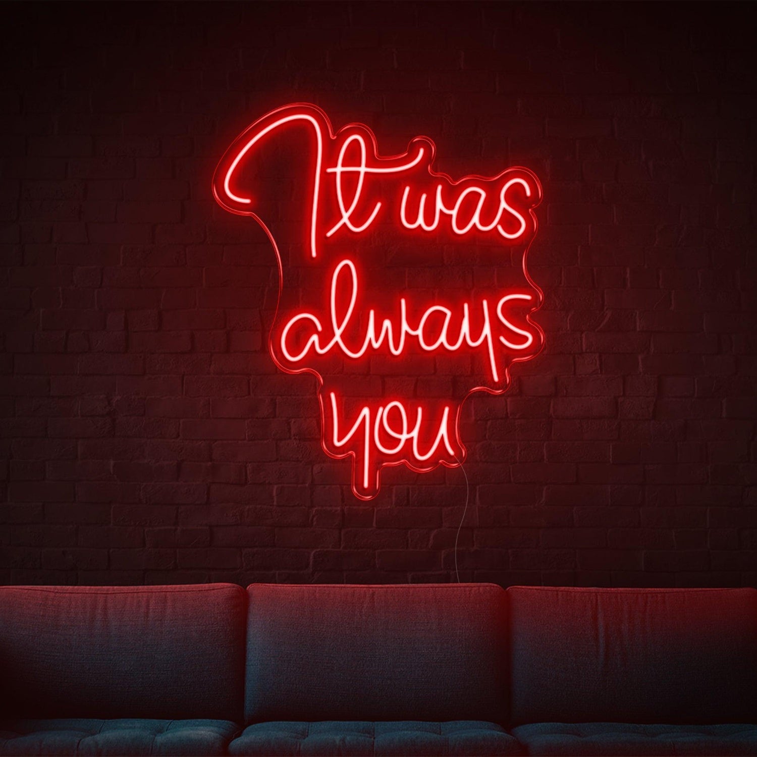 Bright Green It Was Always You Led Neon Sign For Living Room And Cafe Wall Decor | Shineneon