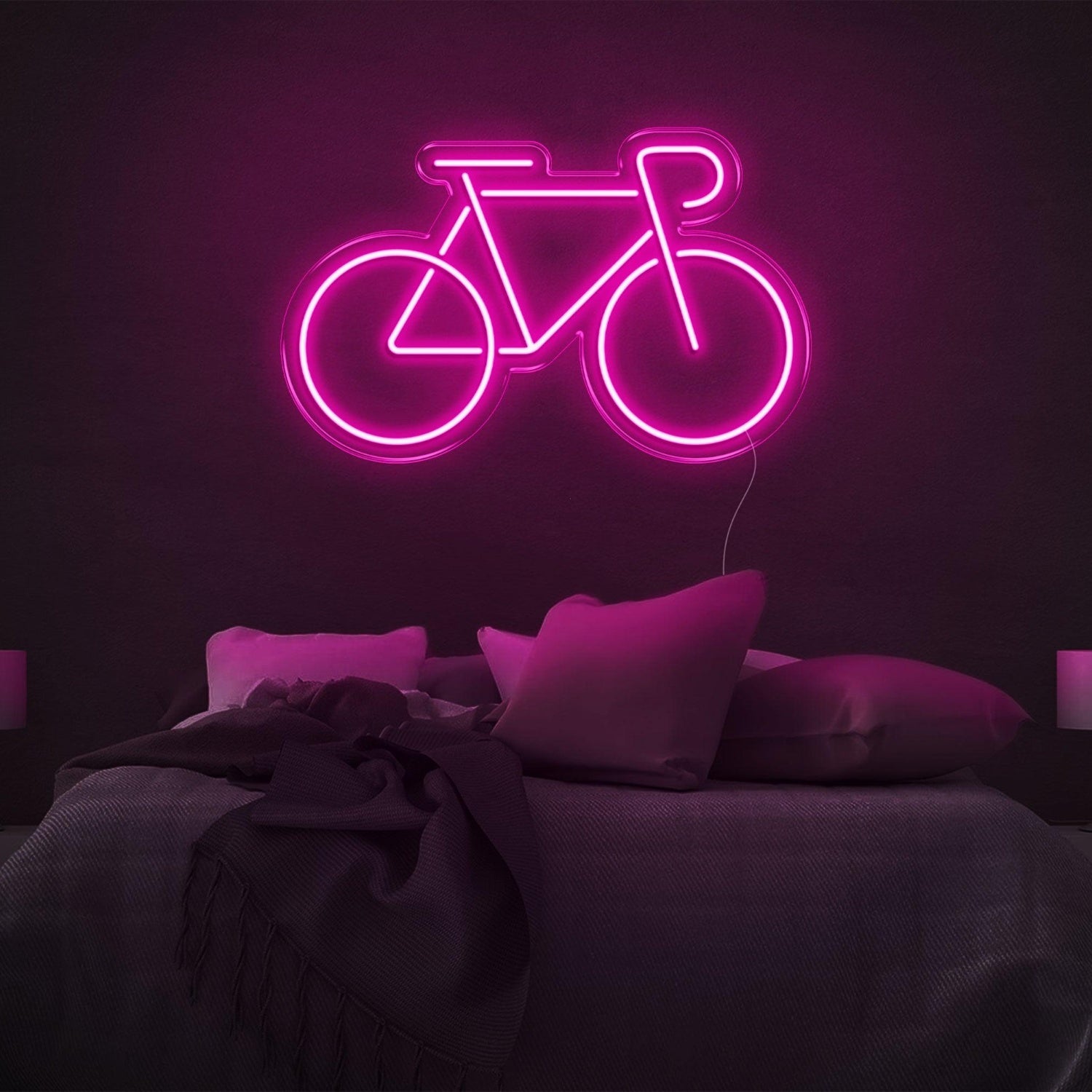 Bright Green Minimalist Bicycle Outline Led Neon Sign For Bedroom Wall Decor | Shineneon