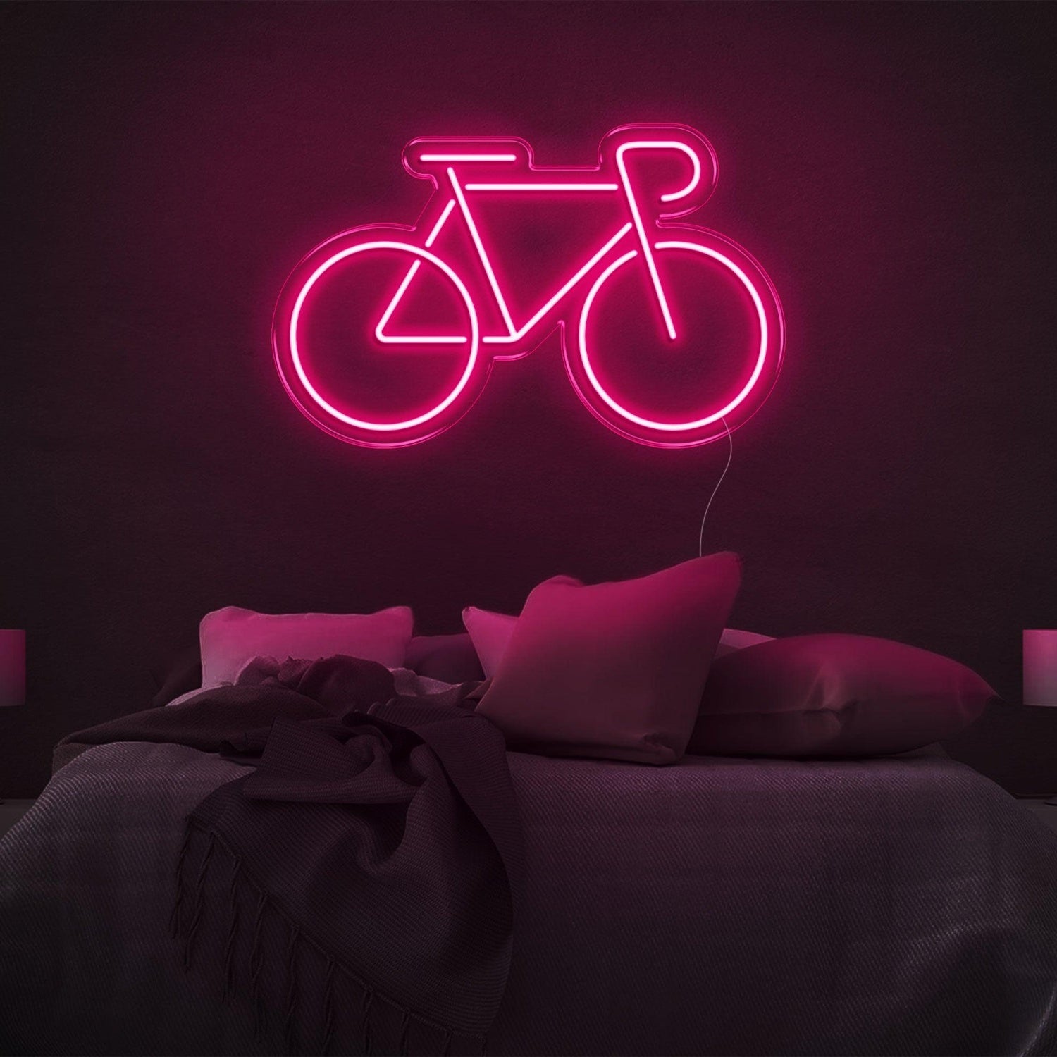 Bright Green Minimalist Bicycle Outline Led Neon Sign For Bedroom Wall Decor | Shineneon