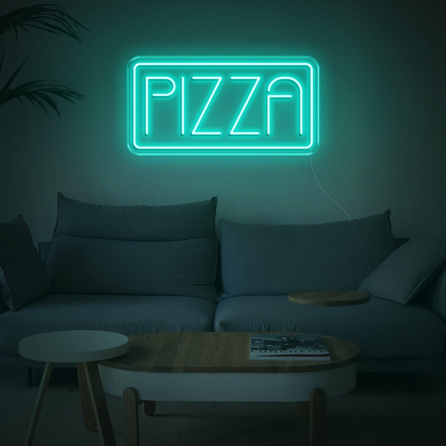 Bright Green Modern Line Font Pizza Led Neon Sign For Home Decor And Pizzerias | Shineneon