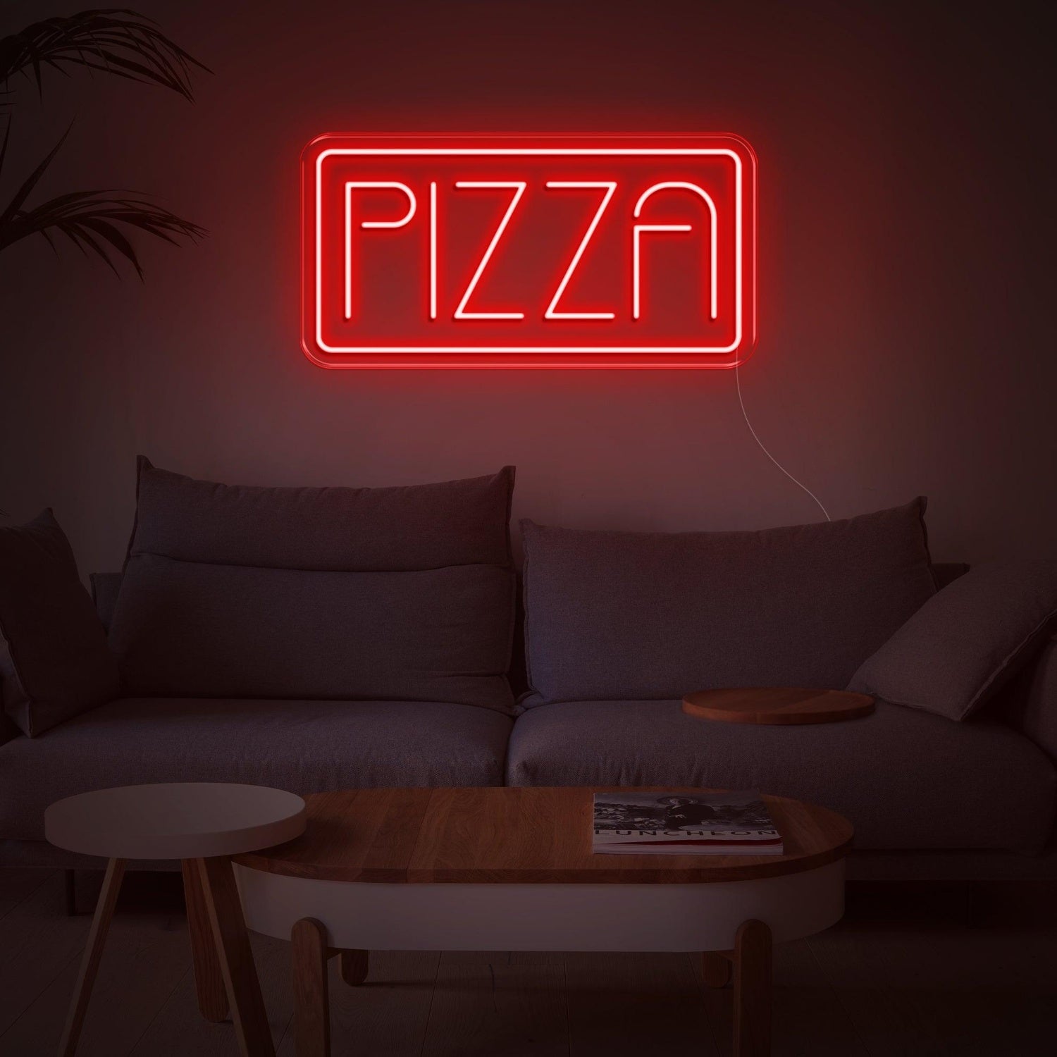 Bright Green Modern Line Font Pizza Led Neon Sign For Home Decor And Pizzerias | Shineneon