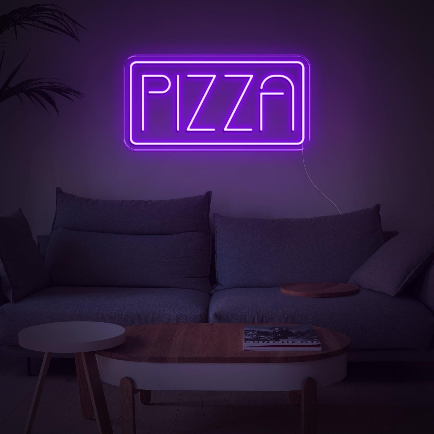 Bright Green Modern Line Font Pizza Led Neon Sign For Home Decor And Pizzerias | Shineneon